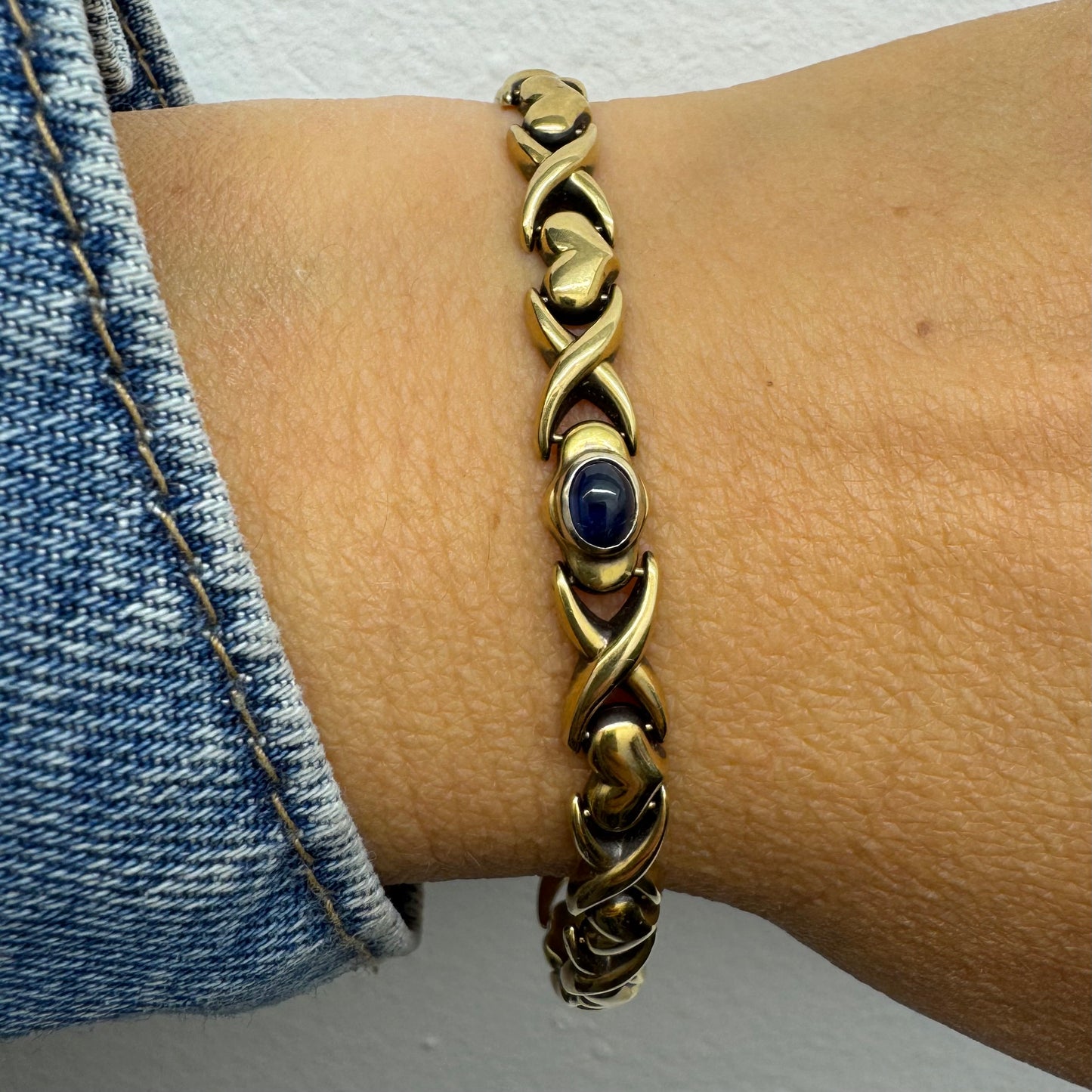 14K gold bracelet set with Sapphire