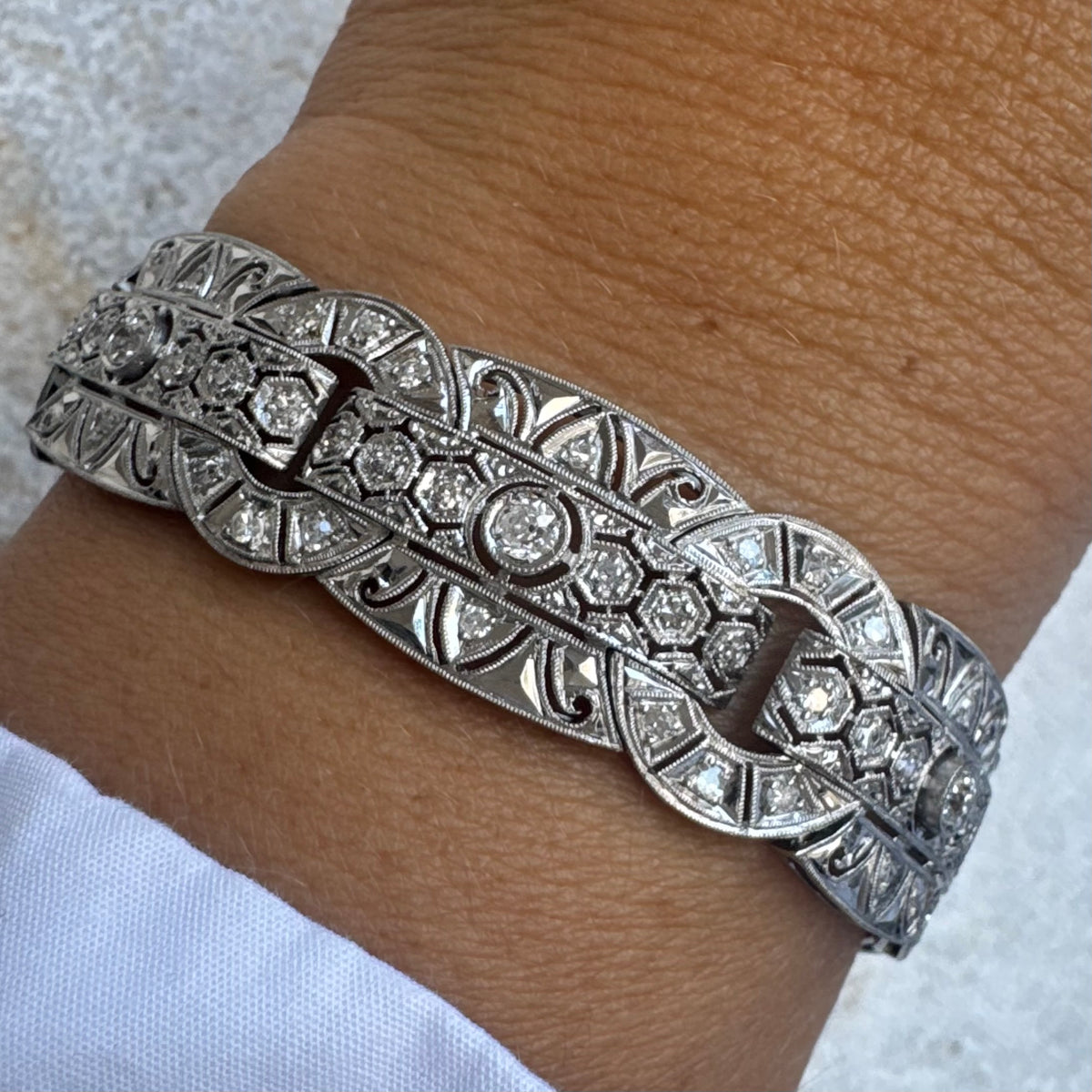 Platinum & Diamond statement Bracelet
