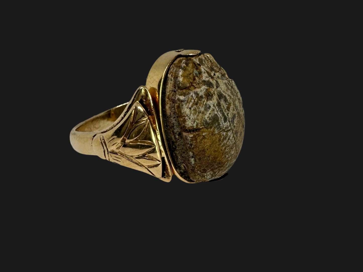 14K gold Egyptian Scarab Ring