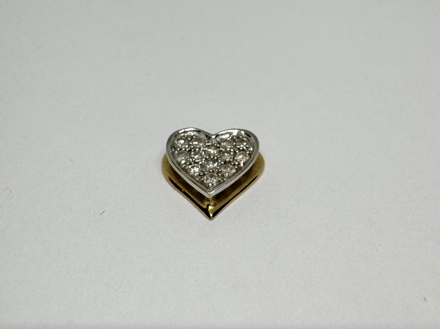 14K gold Heart Pendant set with Diamonds