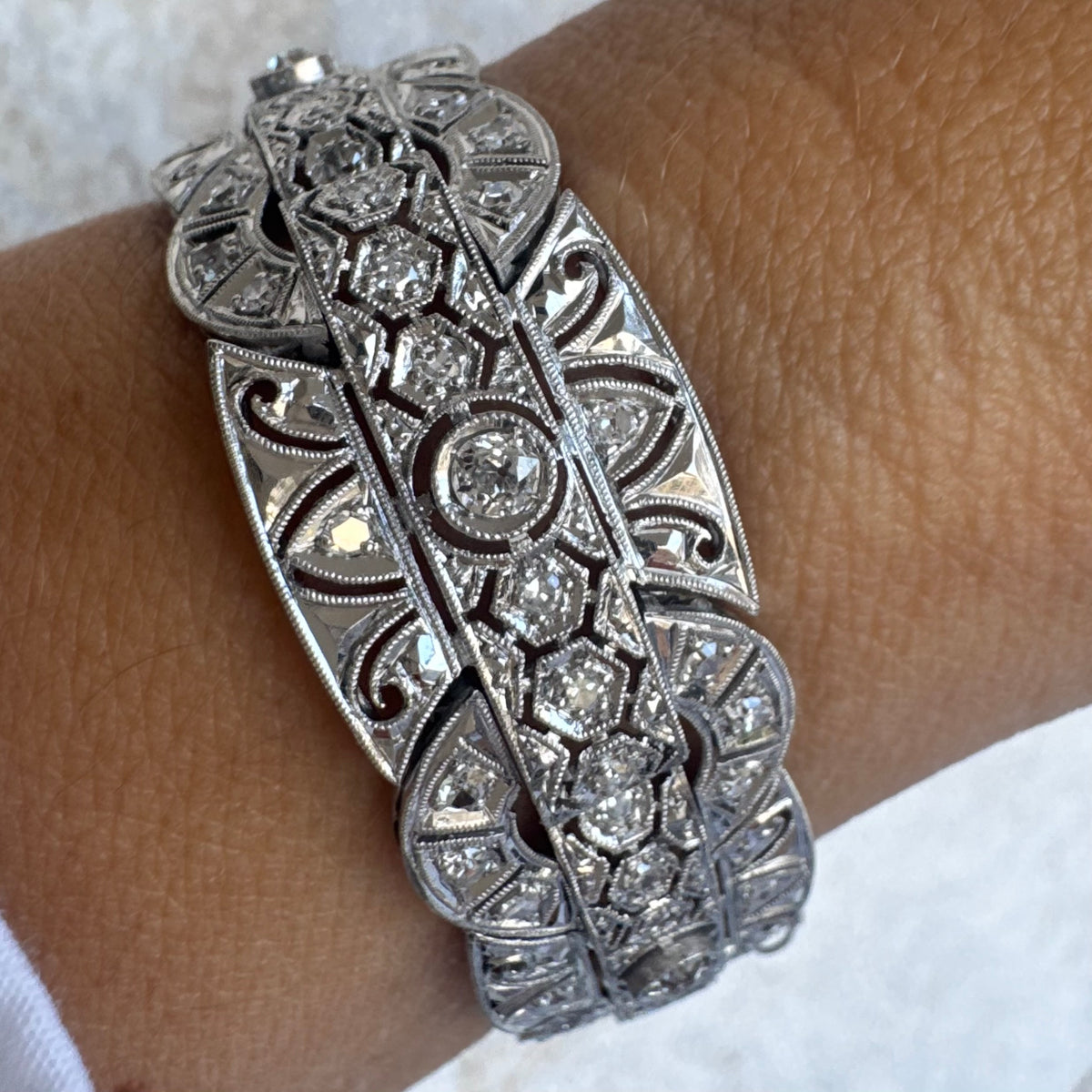 Platinum & Diamond statement Bracelet