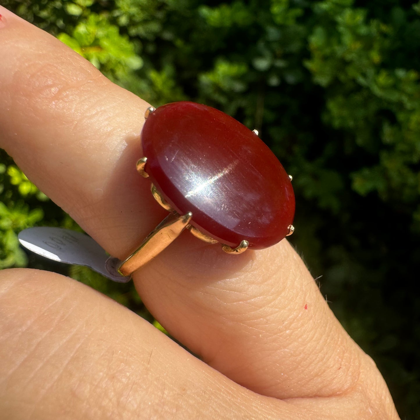 14K gold ring set with Carnelian