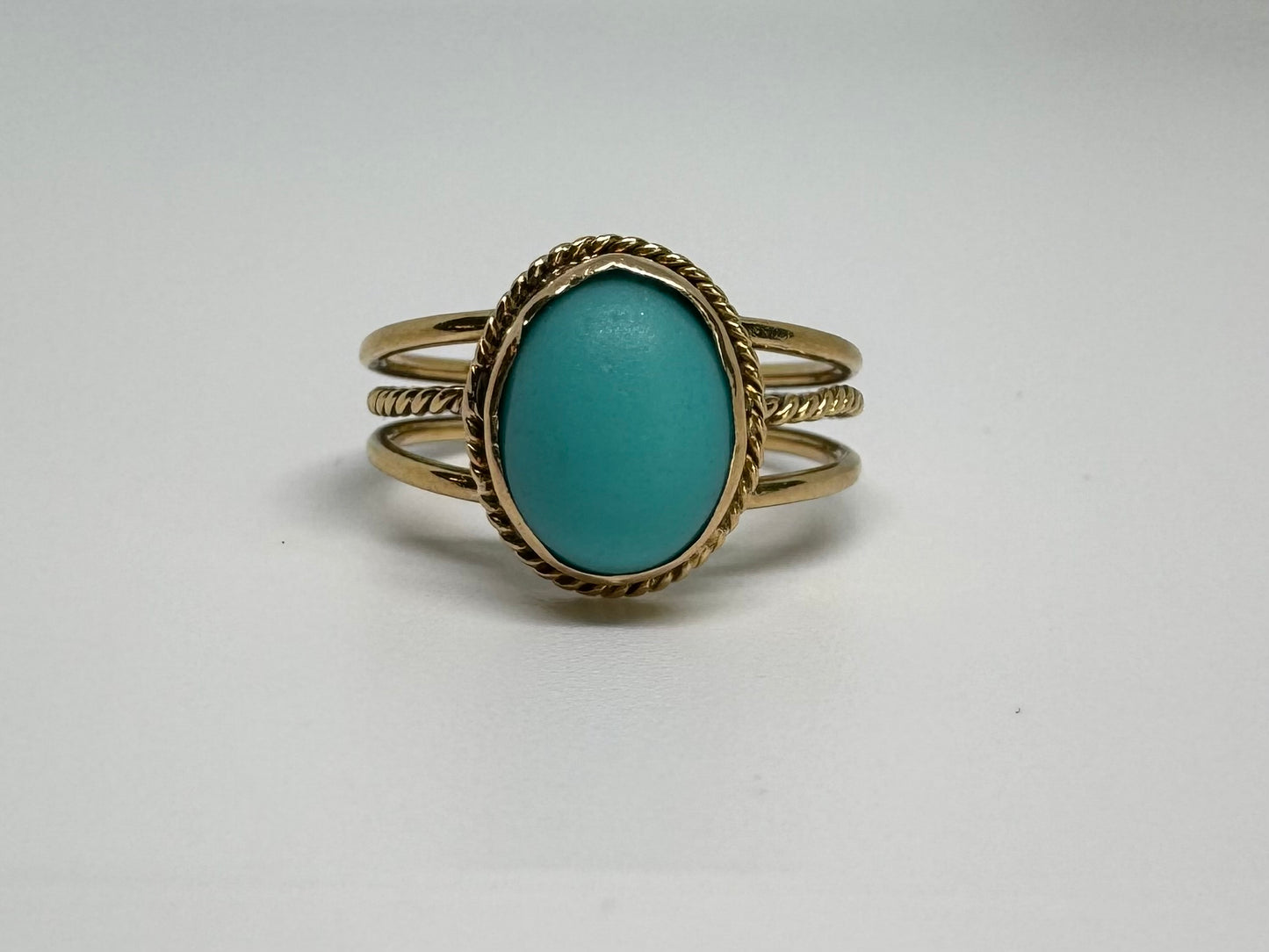 14K gold ring set with Turquoise