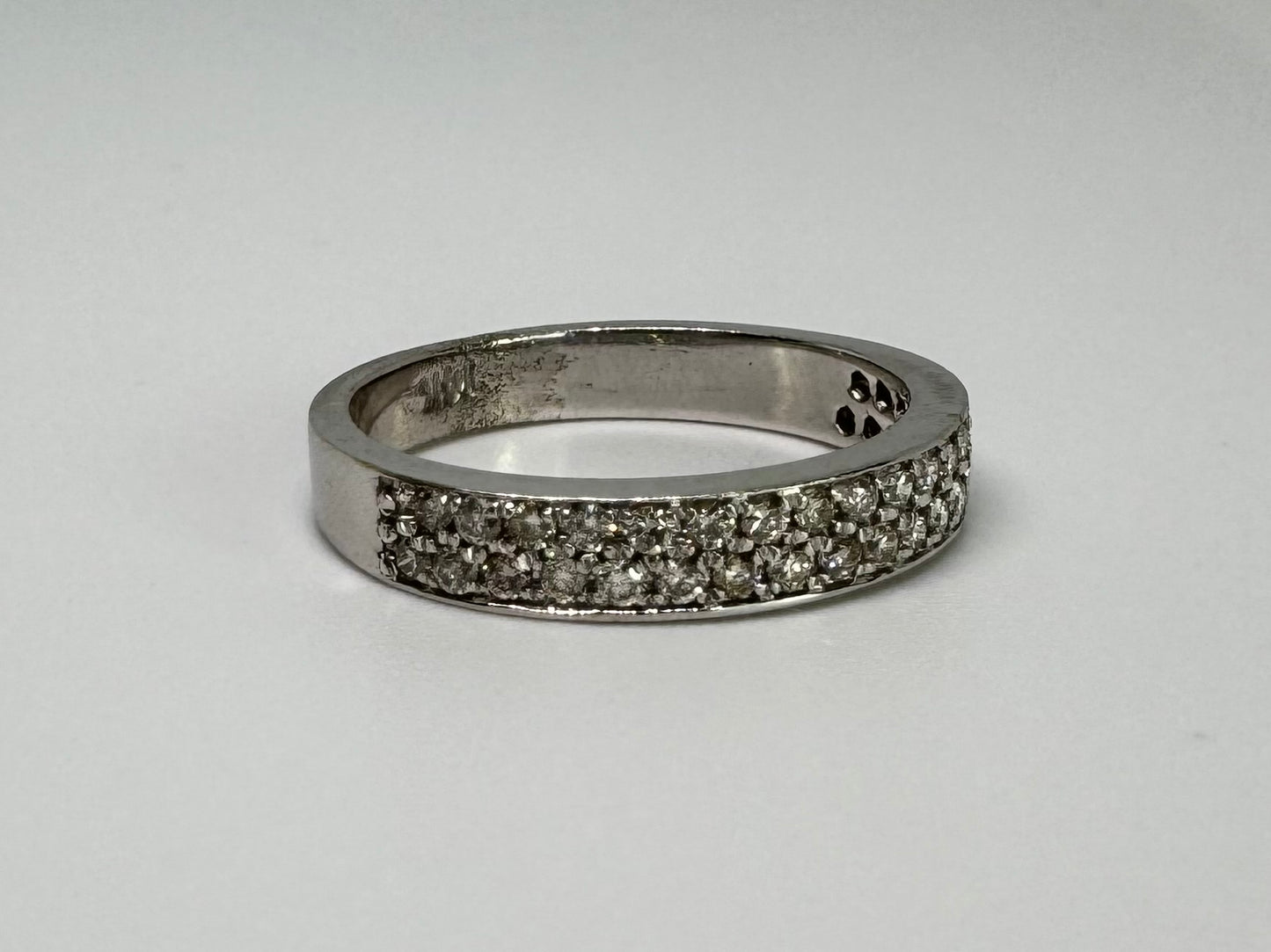 14K gold Half- Eternity ring set with Diamonds