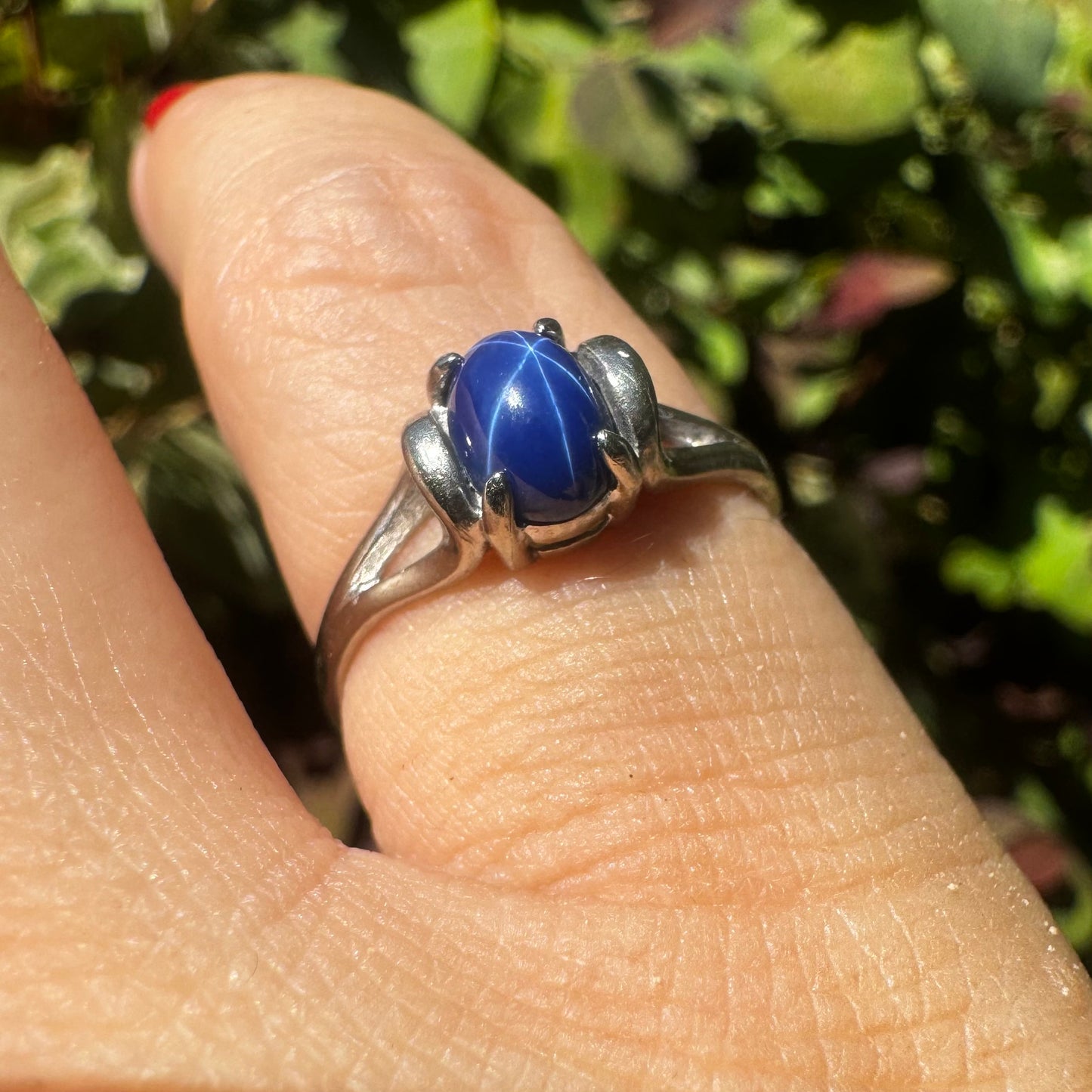 10K gold ring set with Star Sapphire