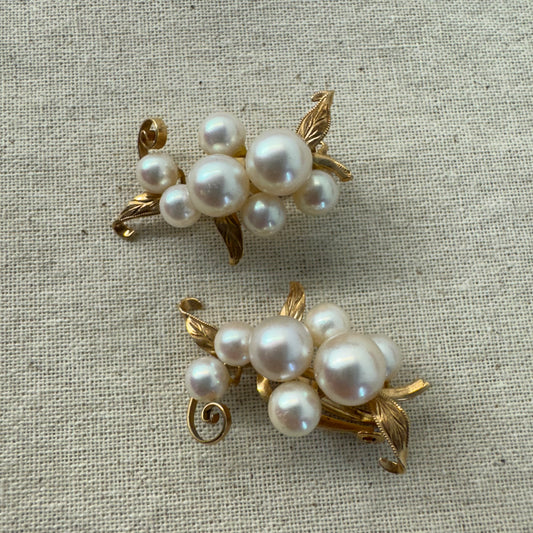 14K gold Clip-On Earrings set with Pearls