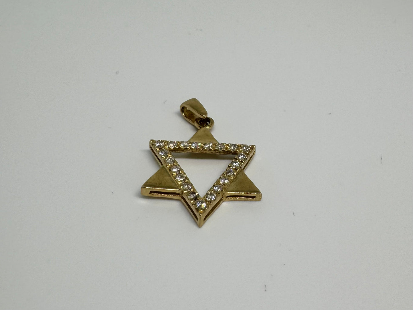 14K gold Star of David Pendant set with Diamonds