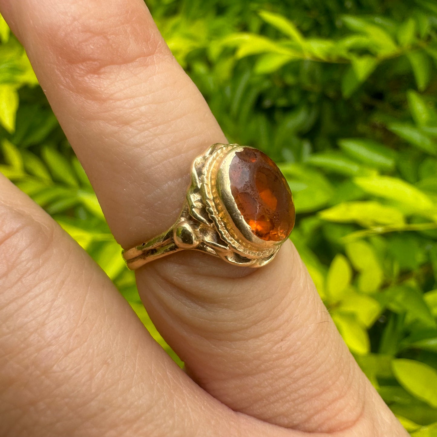 14K gold ring set with Citrine