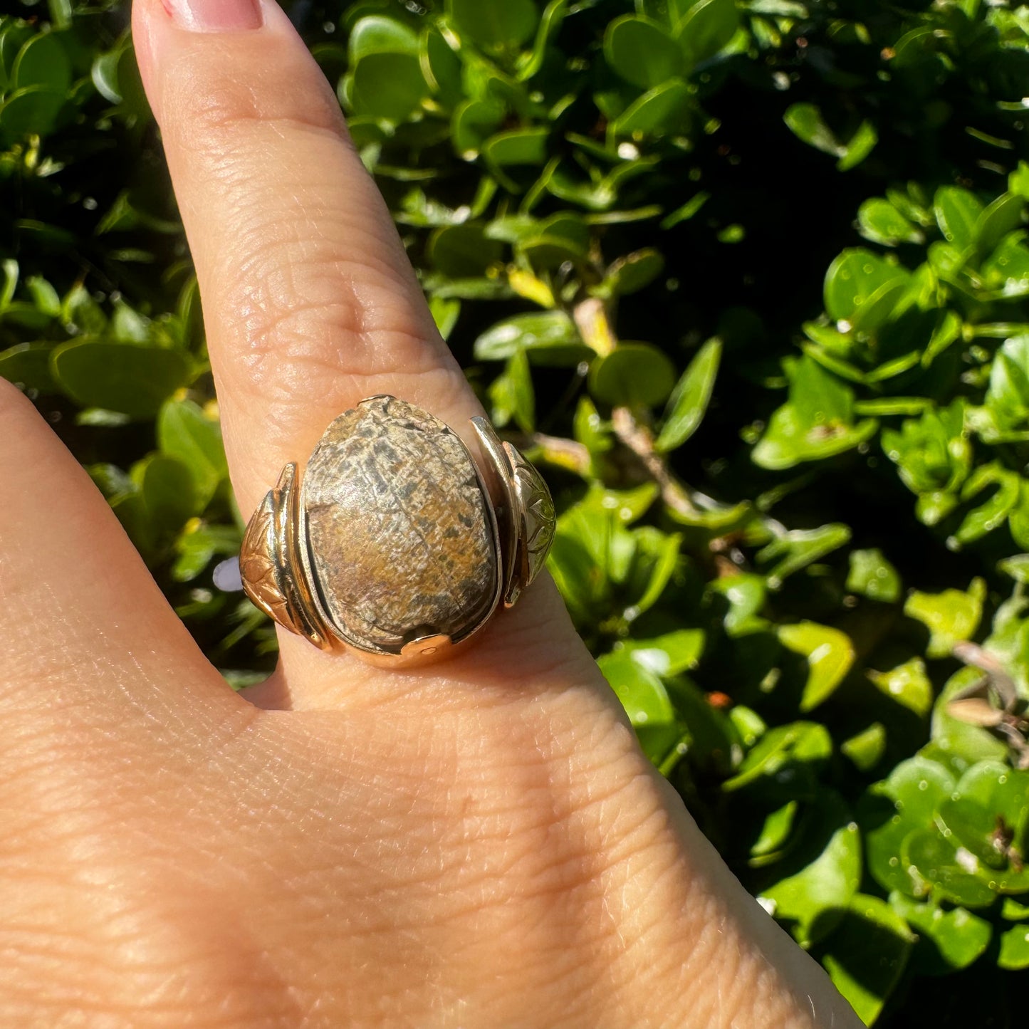 14K gold Egyptian Scarab Ring