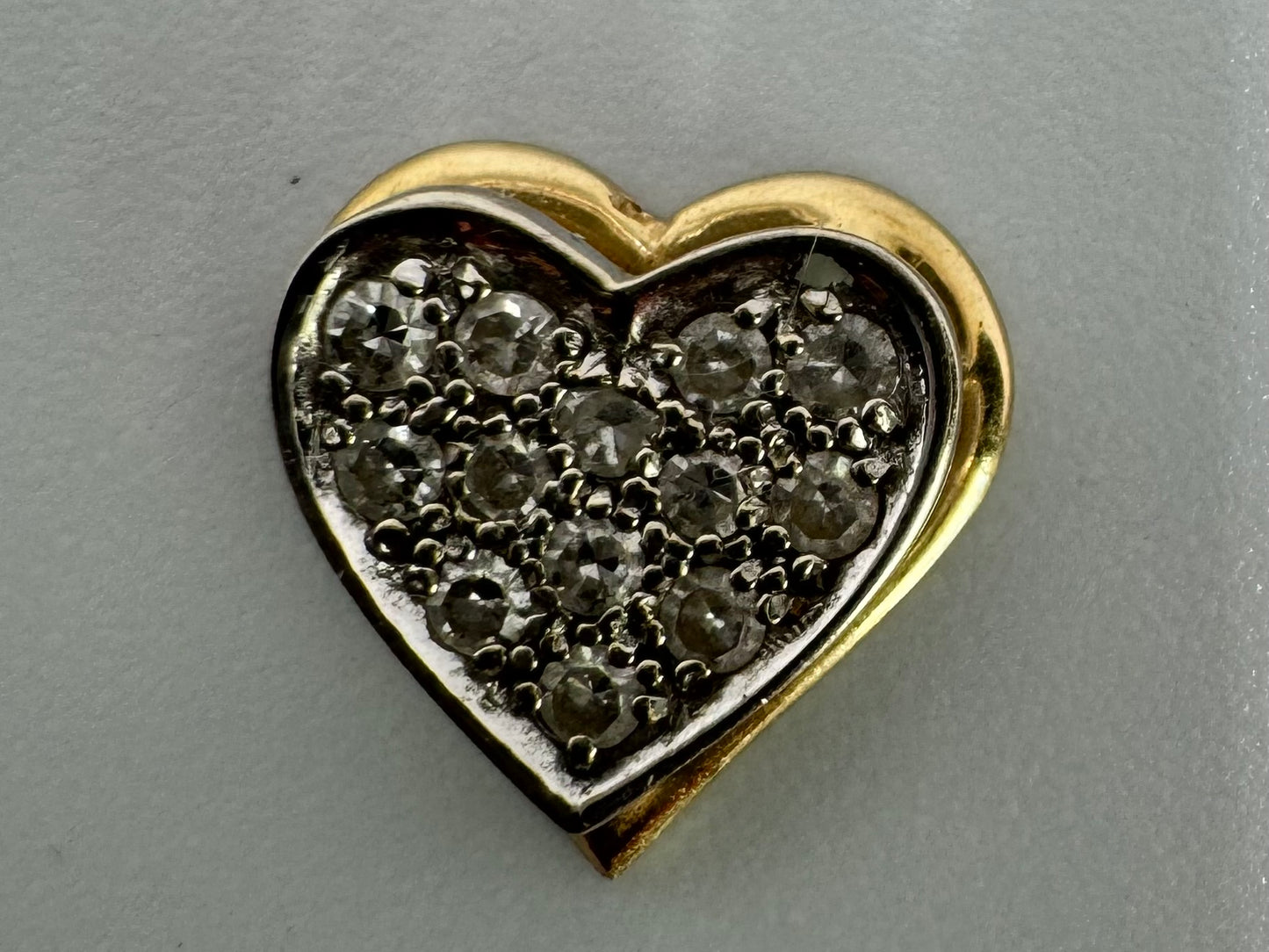 14K gold Heart Pendant set with Diamonds