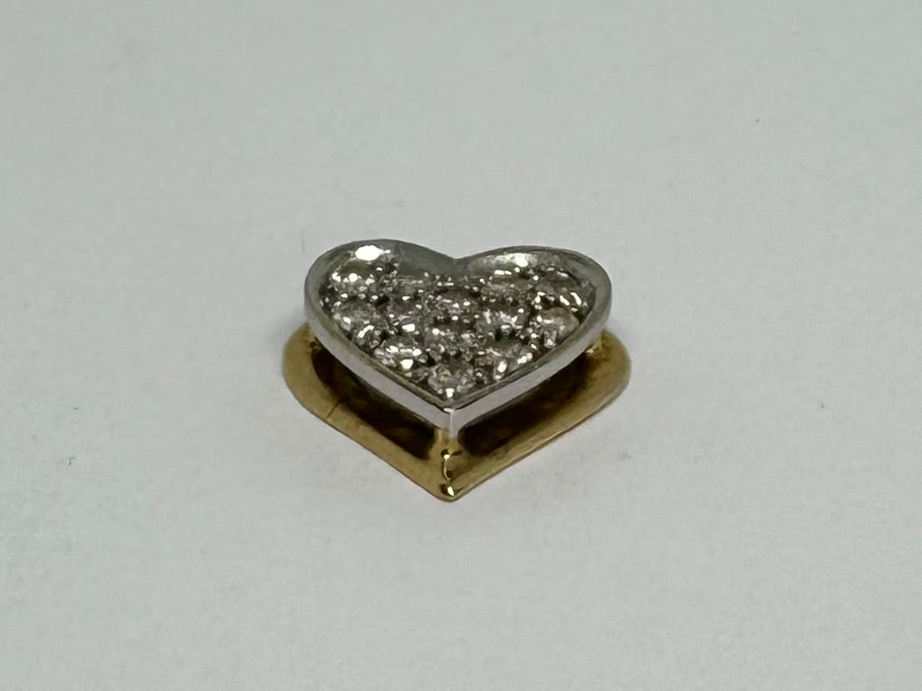 14K gold Heart Pendant set with Diamonds