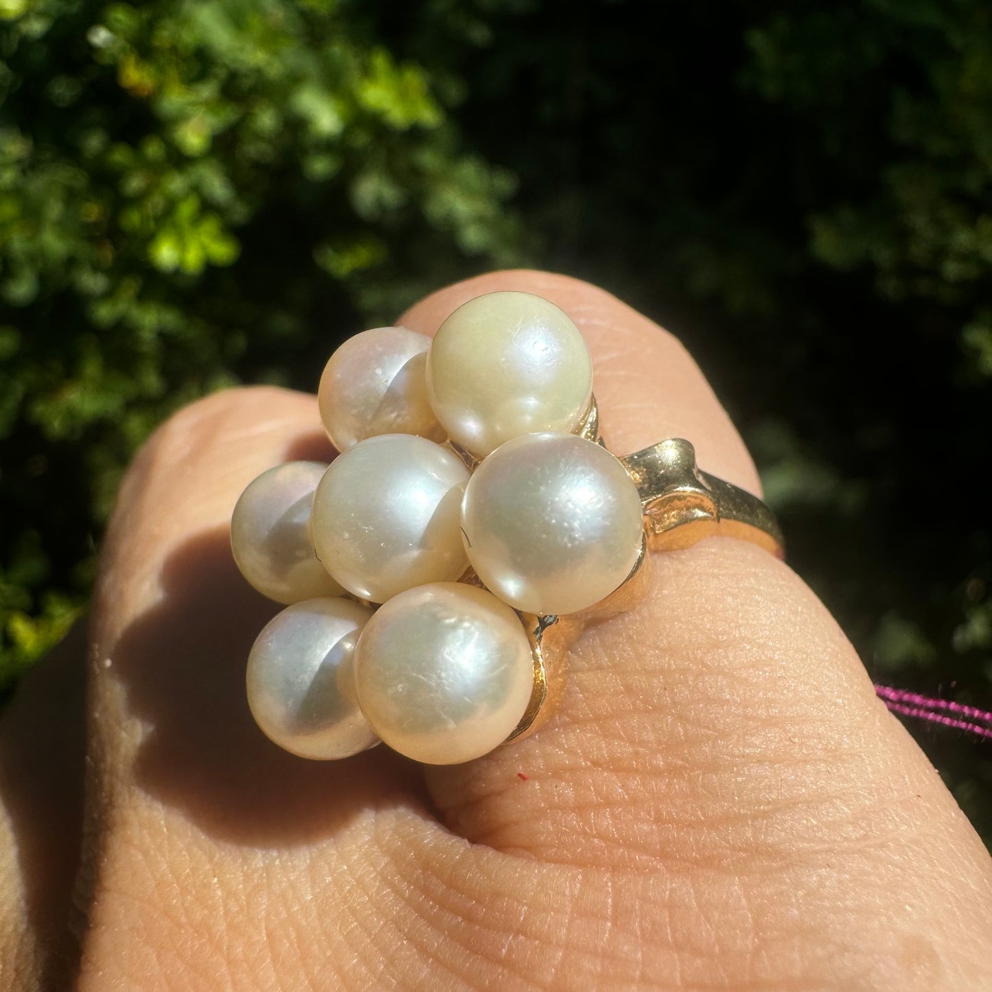 14K Gold Ring Set With 7 Pearls