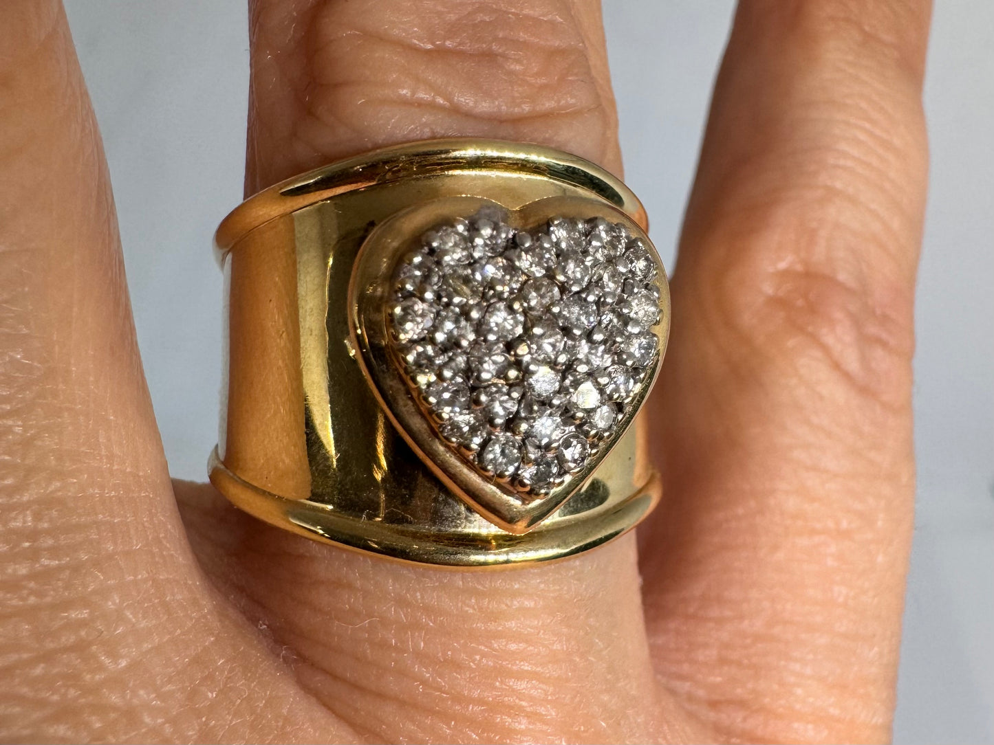 14K gold “Heart” ring set with Diamonds