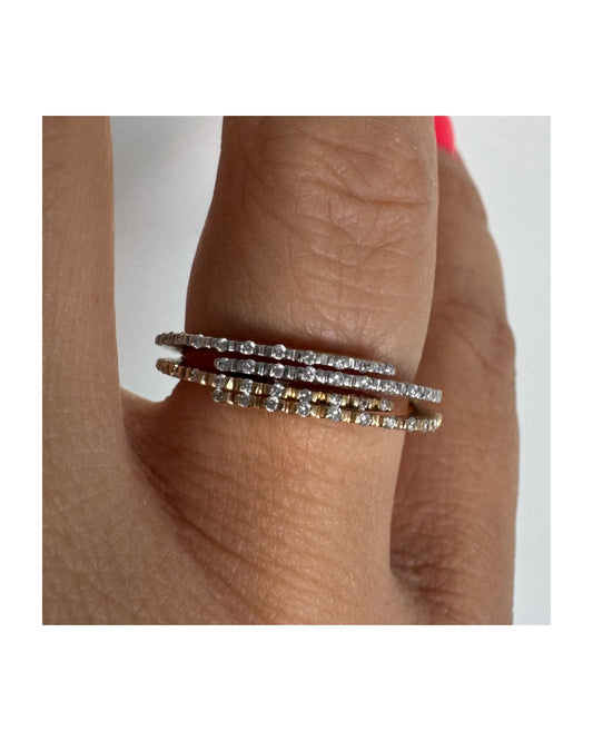 14K two-tone gold ring set with Diamonds