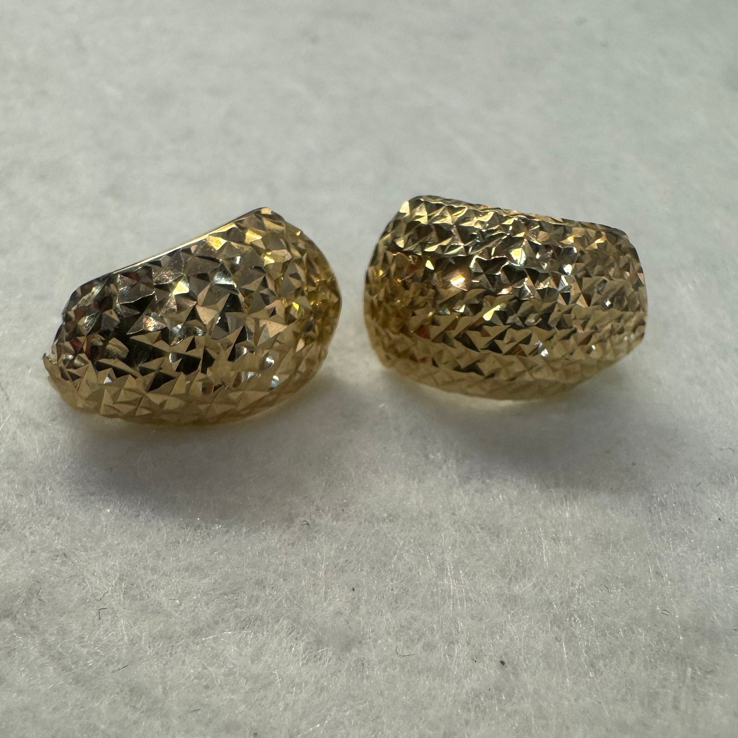 14K Gold textured dome Earrings