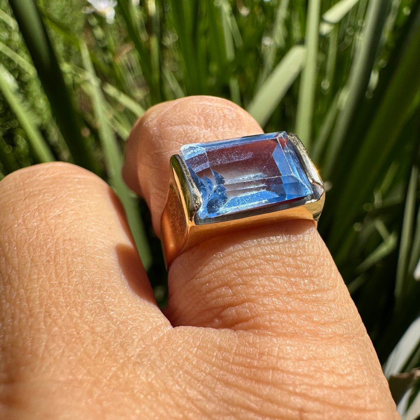 14K gold set with Blue Topaz