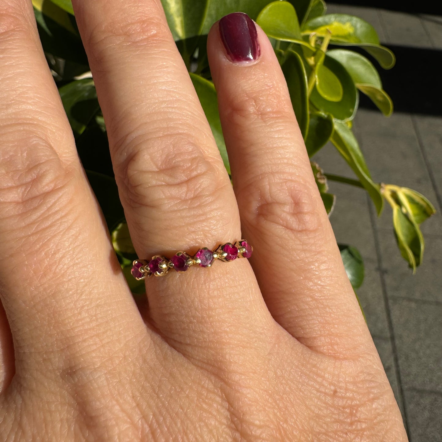 14K gold ring set with Ruby