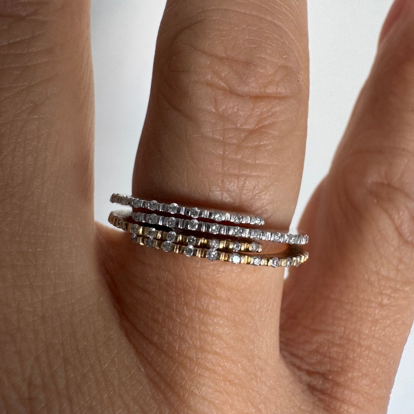14K two-tone gold ring set with Diamonds