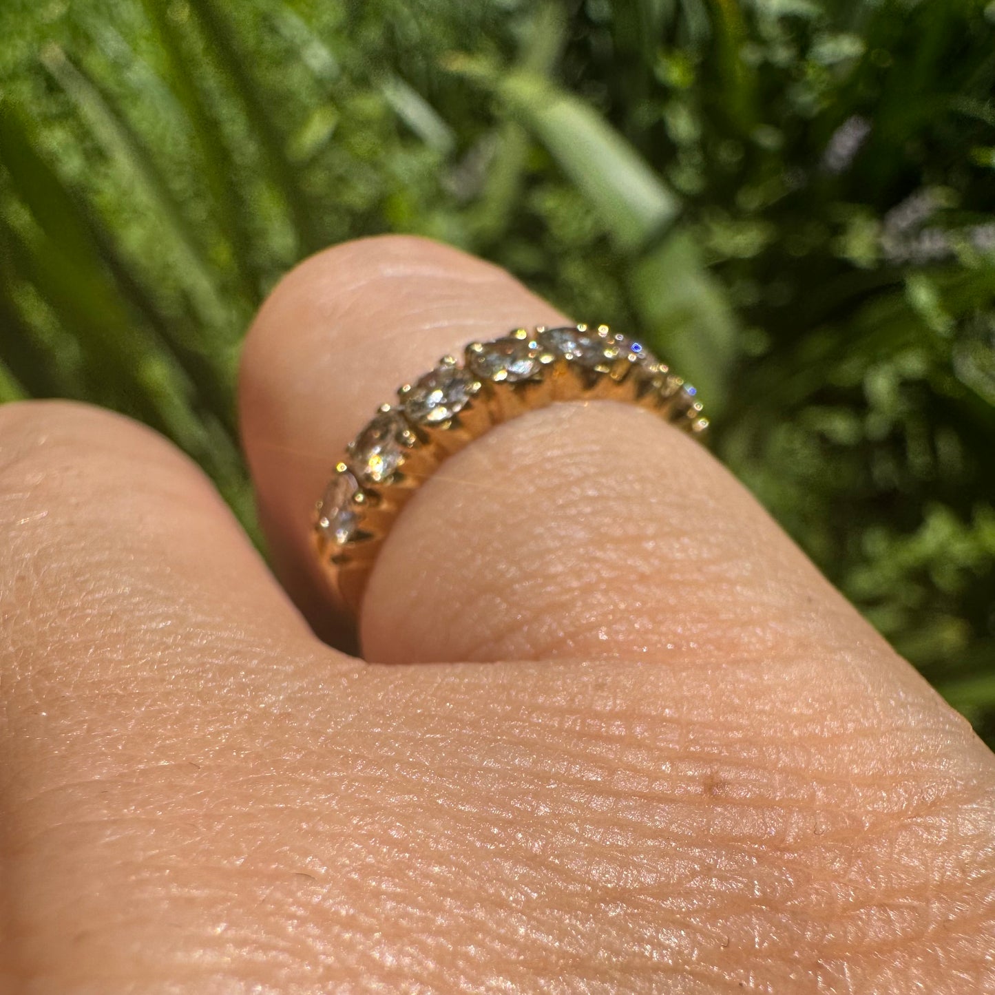 18K gold Half Eternity gold ring set with Diamonds