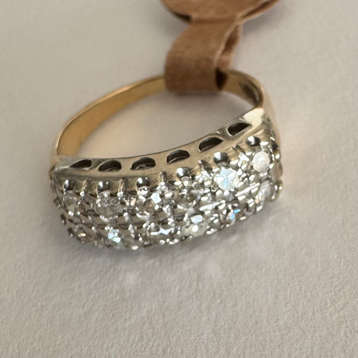 Diamond Wide Band Ring — 9K (14K) Gold