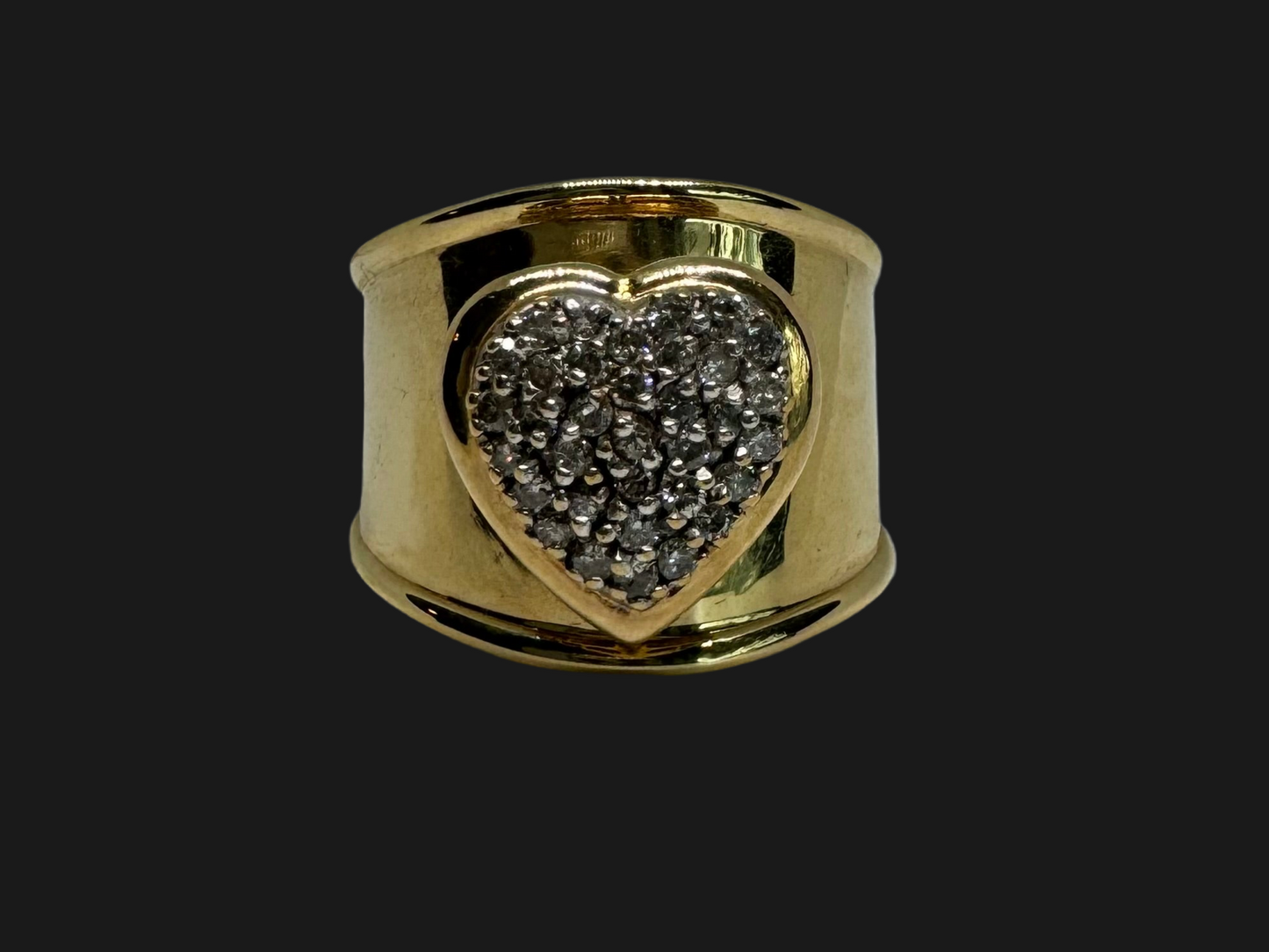 14K gold “Heart” ring set with Diamonds