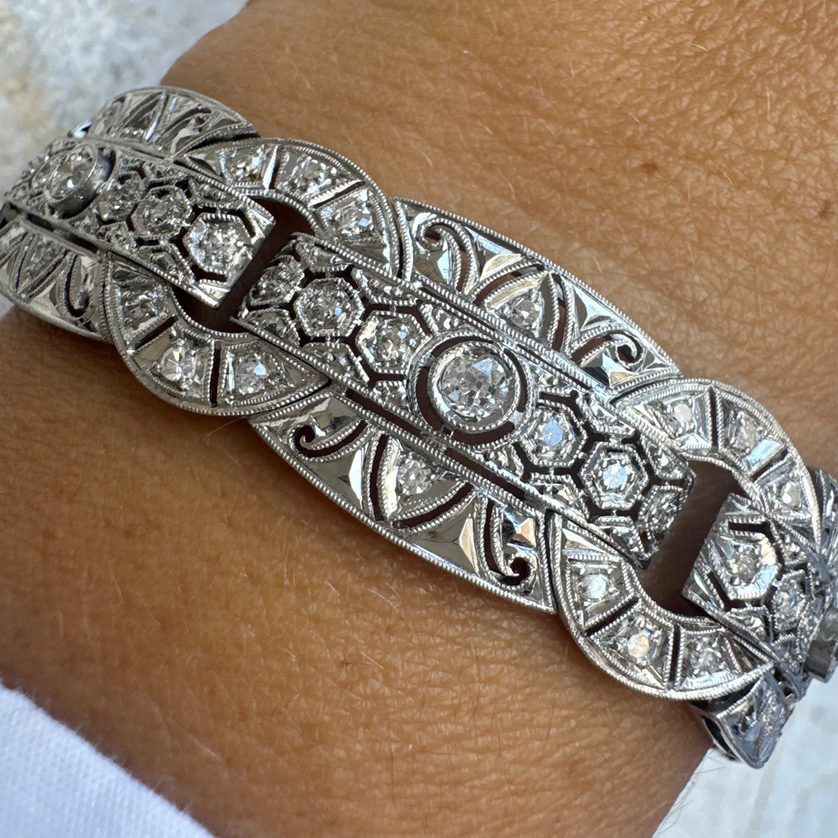 Platinum & Diamond statement Bracelet