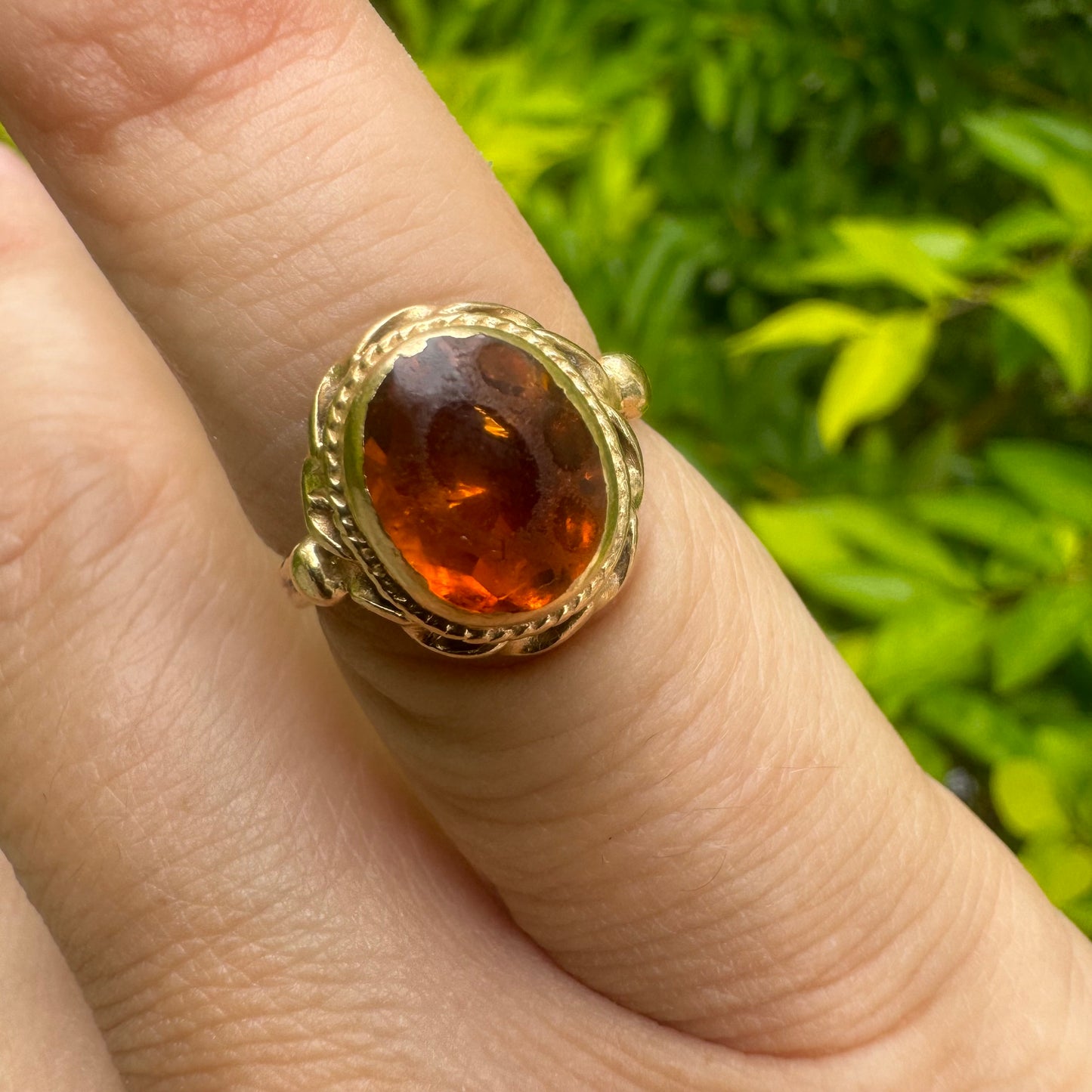 14K gold ring set with Citrine