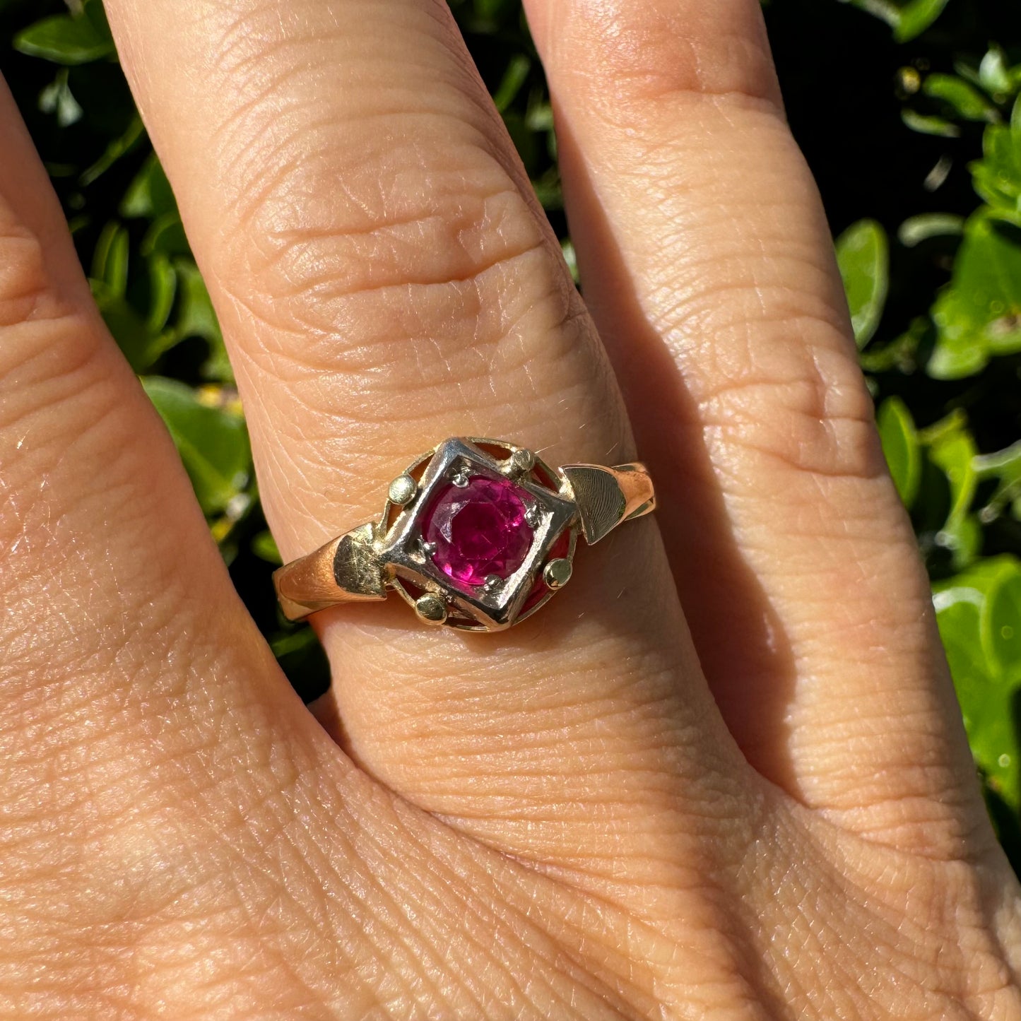 14K gold ring set with Ruby