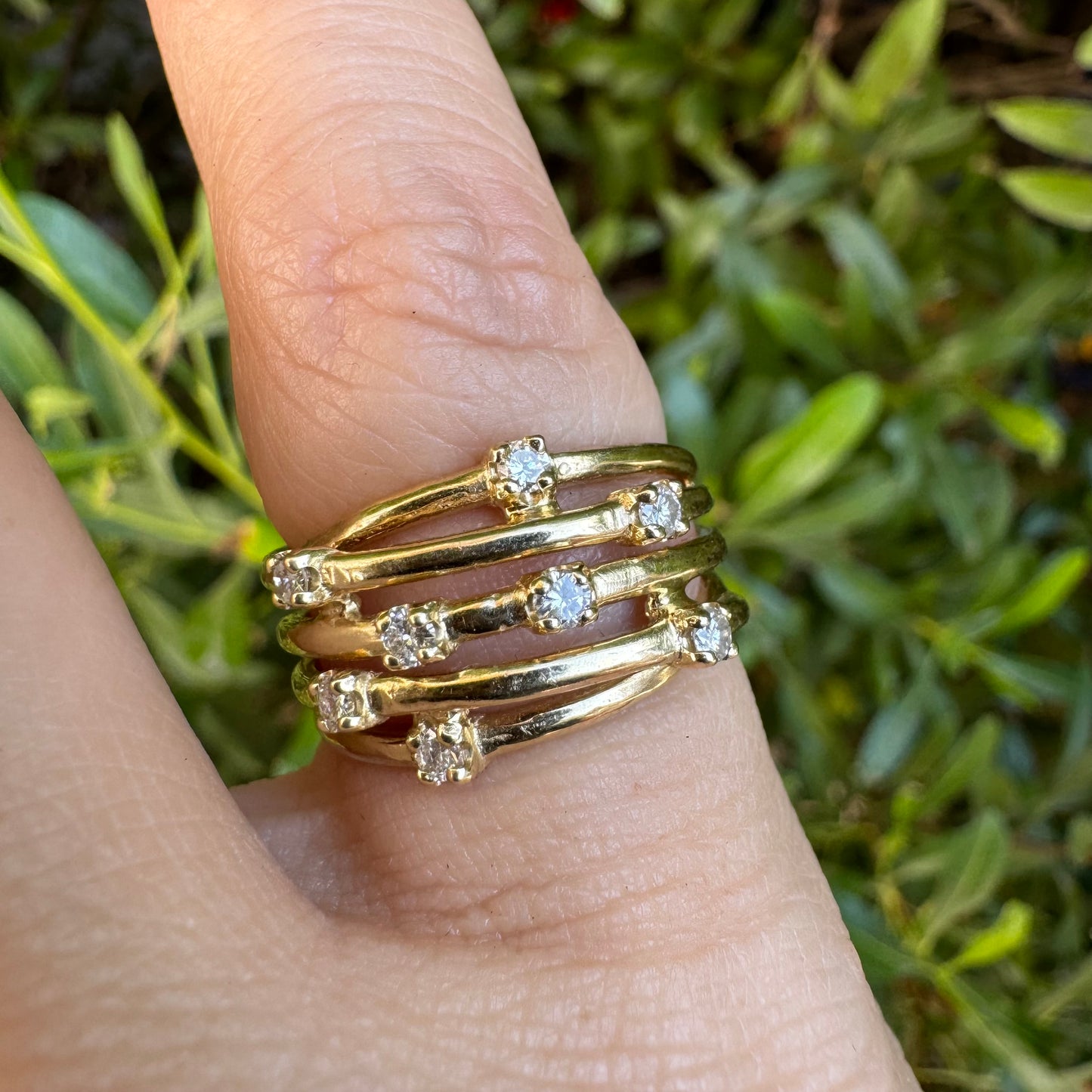 14K gold ring set with Diamonds