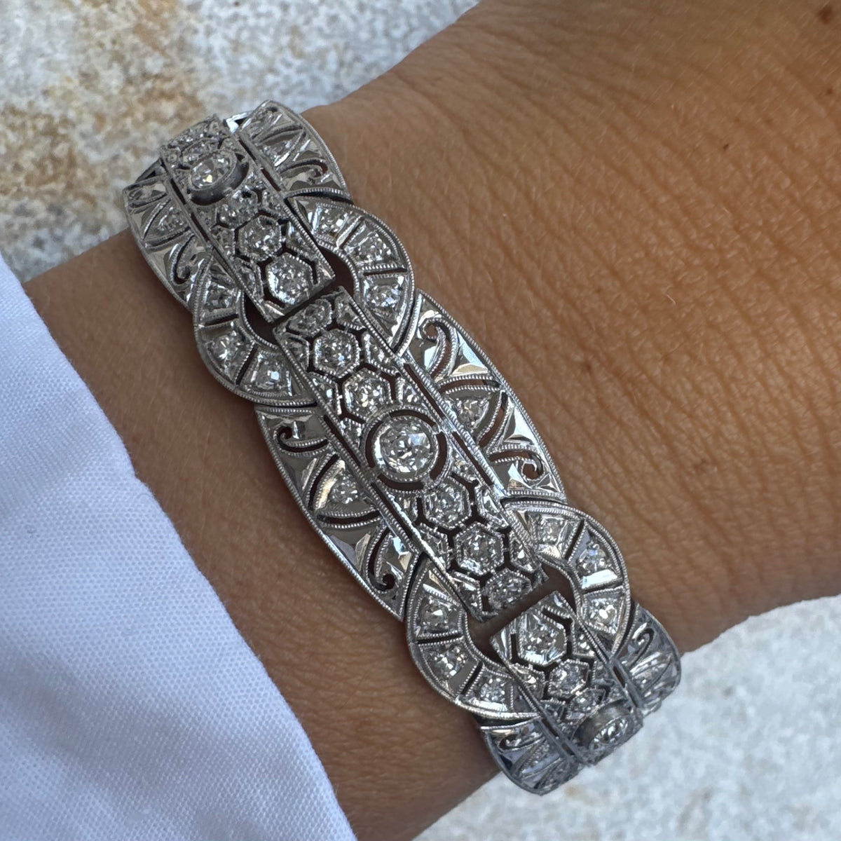 Platinum & Diamond statement Bracelet