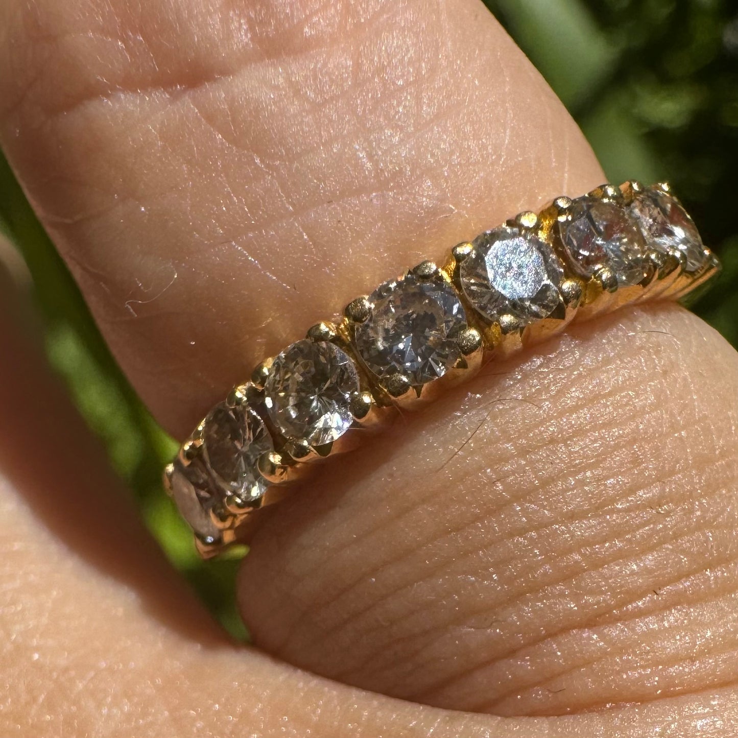 18K gold Half Eternity gold ring set with Diamonds