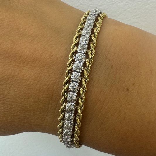 14K gold bracelet set with Diamonds