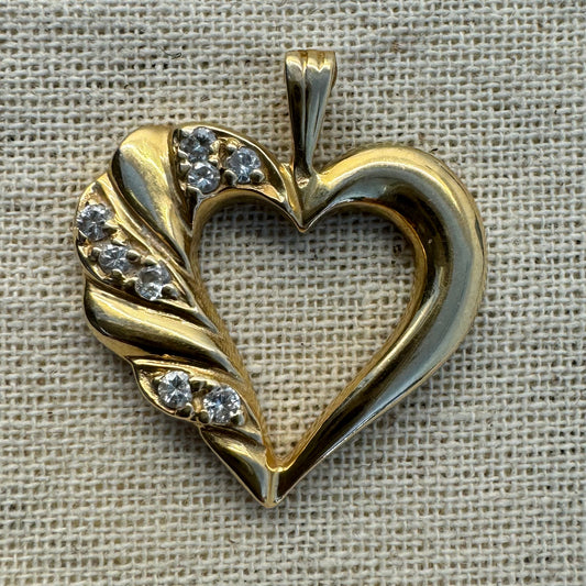 14K gold “Heart” Pendant set with Diamonds