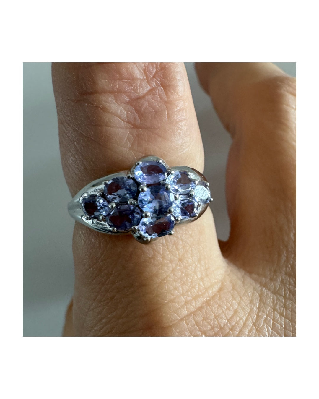 14K gold ring set with Light purple Amethyst stones