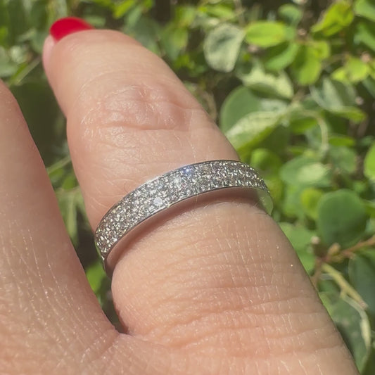 14K gold Half- Eternity ring set with Diamonds