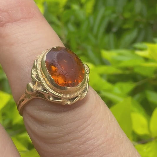 14K gold ring set with Citrine